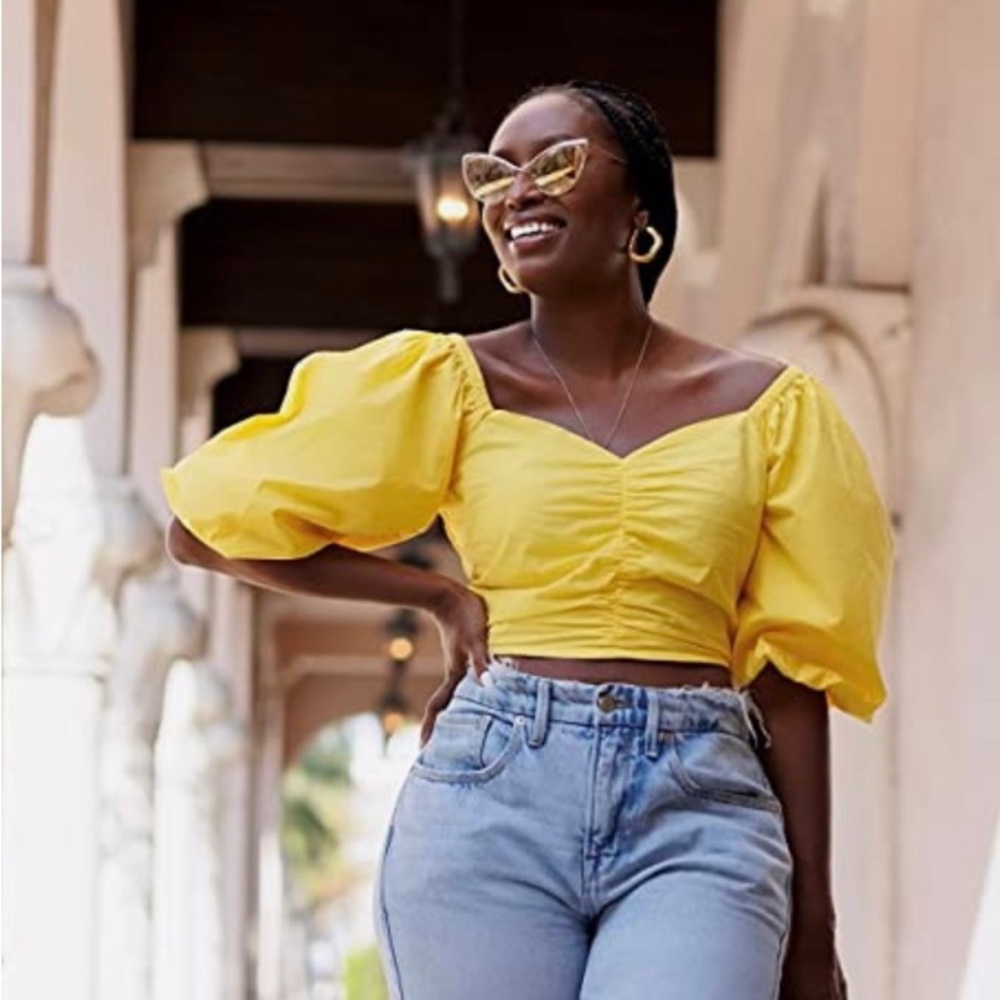 Yellow crop top